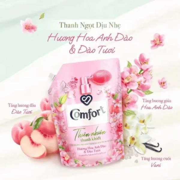 103COMFORT TN Thanh Khiết H.Hoa Anh Đào & Đào Tươi 1.7L/4 túi