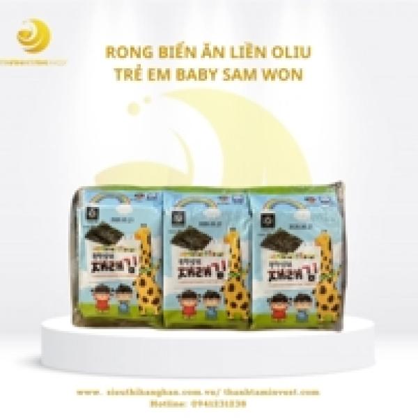[Mã mới] Rong biển ăn liền oliu trẻ em BABY SAM WON Hàn Quốc (thùng 24)