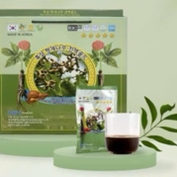 Nước mát gan hắc sâm Black Ginseng Oriental Raisin Tree Liquid Gold 80mlx30 gói (thùng 5)