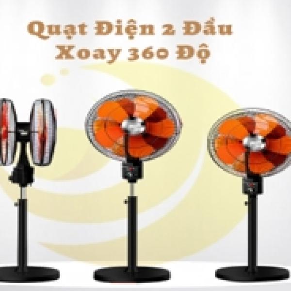 Quạt điện 2 đầu xoay 360 độ