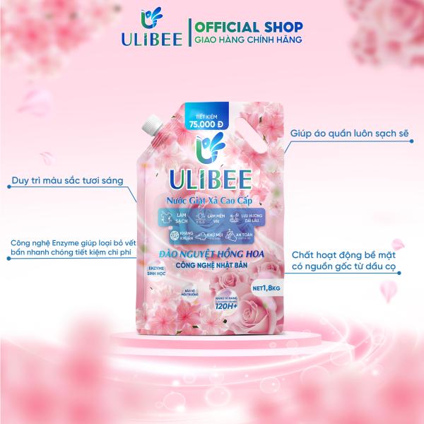 Túi nước giặt xả 1,8 lít Ulibee [Combo Mua 2 Túi Tặng 2] Công nghệ Nhật Bản