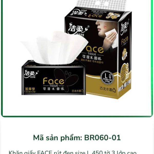 🖤 KHĂN GIẤY FACE ĐEN SIZE L – 3 LỚP CAO CẤP 🖤