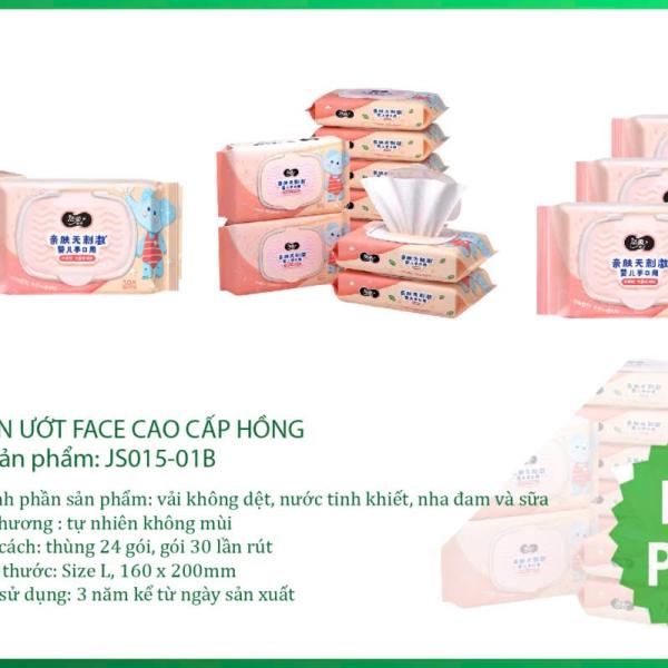 🌸 KHĂN ƯỚT FACE CAO CẤP HỒNG – TỰ NHIÊN KHÔNG MÙI 🌸