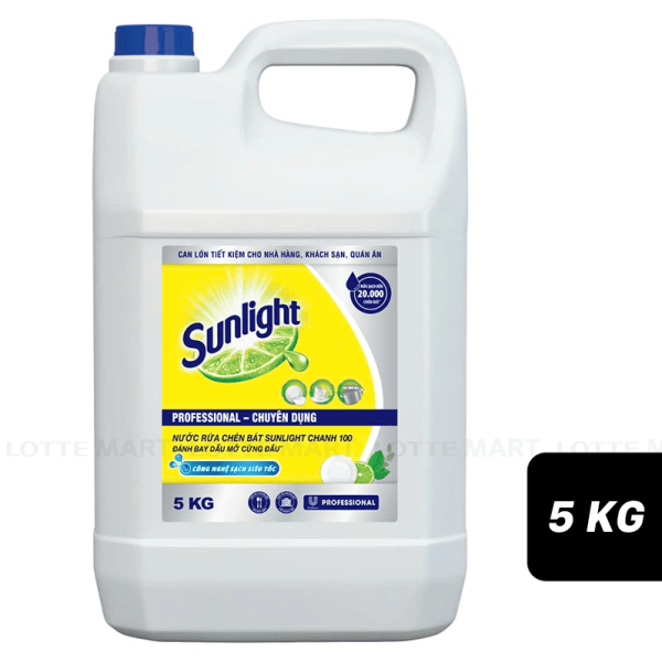 104SUN SUNLIGHT PRO Nước Rửa Chén Chanh 5kg/2 can