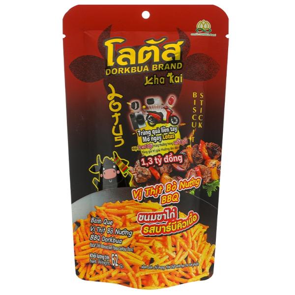 Bánh Que Vị Thịt Bò Nướng Barbecued Dorkbua 62g VN