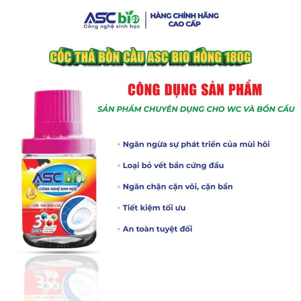 CỐC THẢ BỒN CẦU SINH HỌC ASC BIO(đỏ 180gr)