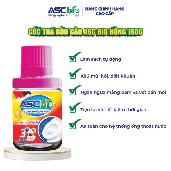 CỐC THẢ BỒN CẦU SINH HỌC ASC BIO(đỏ 180gr)