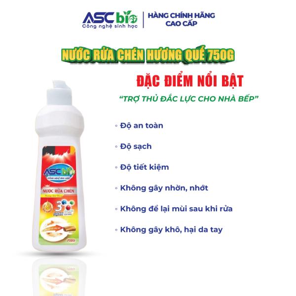 NƯỚC RỬA CHÉN ASC BIO( hương quế 750ml)