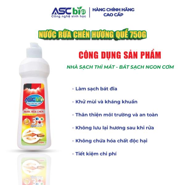 NƯỚC RỬA CHÉN ASC BIO( hương quế 750ml)