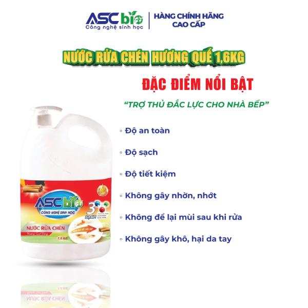 NƯỚC RỬA CHÉN SINH HỌC ASC BIO(hương quế 1,6l)