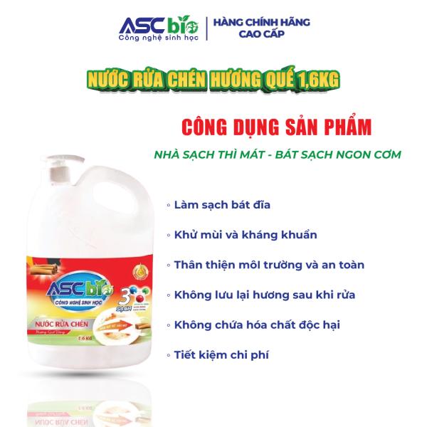 NƯỚC RỬA CHÉN SINH HỌC ASC BIO(hương quế 1,6l)