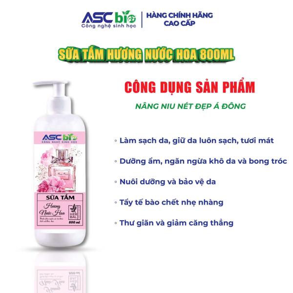 Sữa tắm sinh học ASC BIO hương nước hoa 800ml
