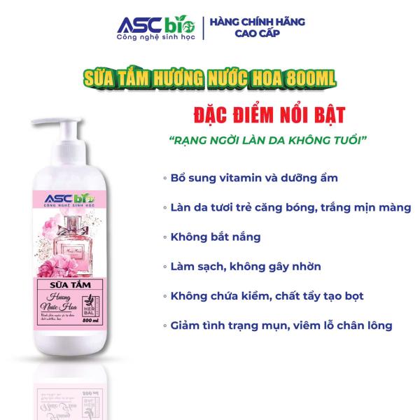 Sữa tắm sinh học ASC BIO hương nước hoa 800ml