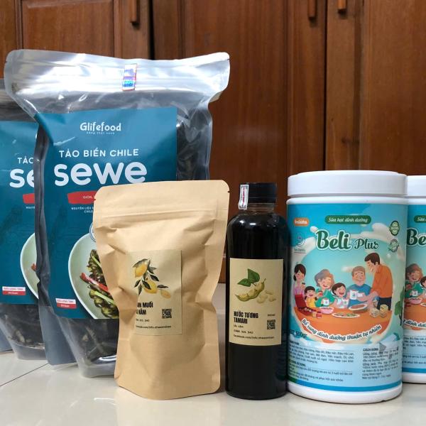 COMBO 1 TRIỆU : 2 SỮA HẠT BELI + 2 TẢO BIỂN CHILE + 1 TƯƠNG TAMARI + 1 CHANH MUỐI
