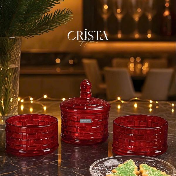 HŨ ĐỰNG MỨT 3 TẦNG VÂN CARO CRISTA HOME