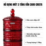 HŨ ĐỰNG MỨT 3 TẦNG VÂN CARO CRISTA HOME