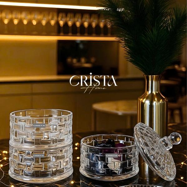 HŨ ĐỰNG MỨT 3 TẦNG VÂN CARO CRISTA HOME