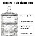 HŨ ĐỰNG MỨT 3 TẦNG VÂN CARO CRISTA HOME