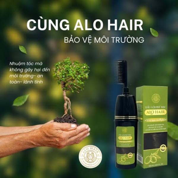 Dầu Gội Phủ Bạc Thiên Nhiên Alo Hair Đen 200ml