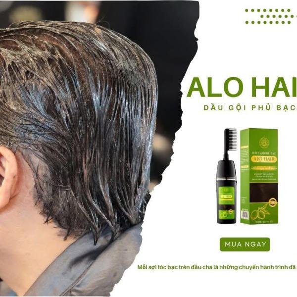 Dầu Gội Phủ Bạc Thiên Nhiên Alo Hair Đen 200ml