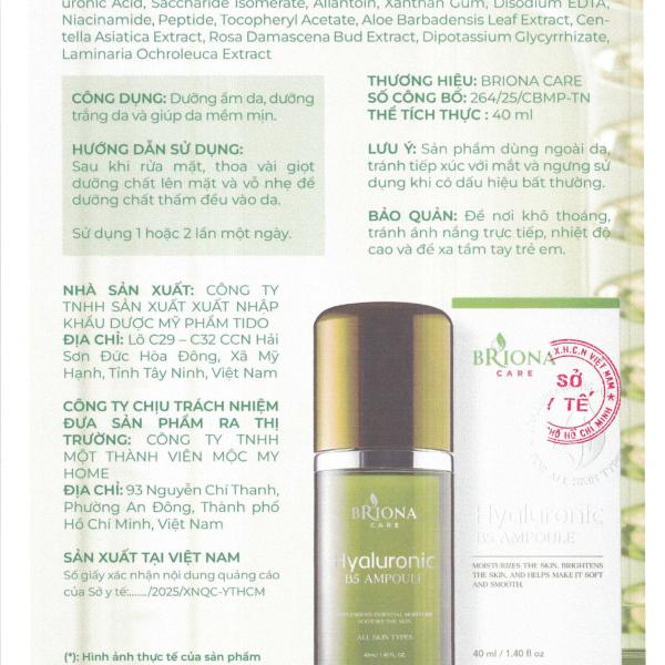 Serum Dưỡng Ẩm Briona Care 40ml – Cung Cấp Nước, Cải Thiện Da Khô