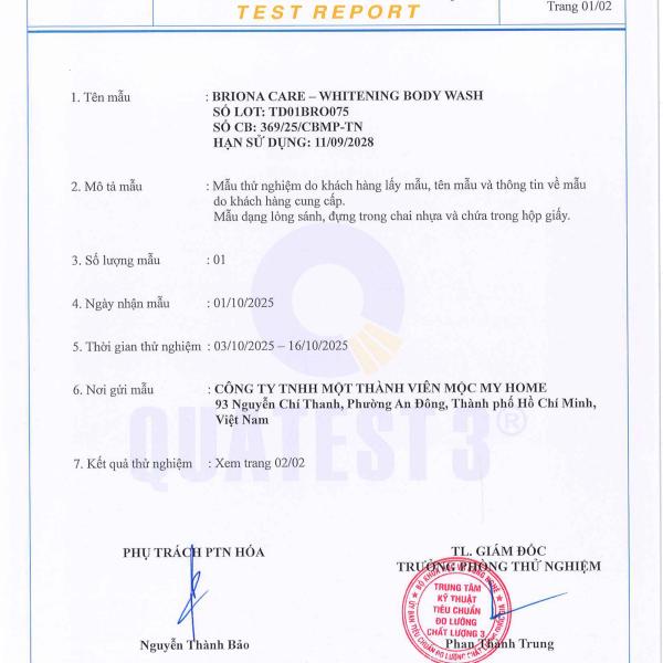 Kem Ủ Trắng Da Body Briona Care 250g – Nâng Tông Da, Sáng Mịn Sau 3 Tuần