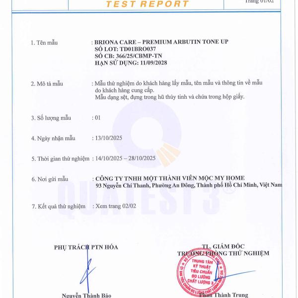 Kem Dưỡng Trắng Da Ban Đêm Briona Alpha Arbutin giúp dưỡng ẩm sâu