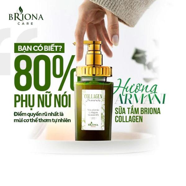 Sữa Tắm Trắng Da Hương Nước Hoa Briona Care Collagen 300ml – Dưỡng Ẩm, Tẩy Tế Bào Chết