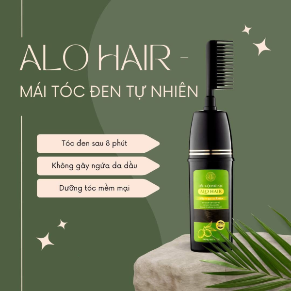 Dầu Gội Phủ Bạc Thiên Nhiên Alo Hair Đen 200ml
