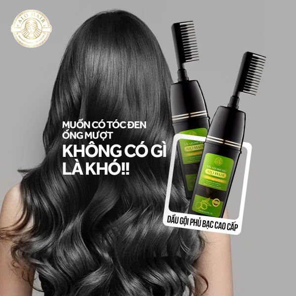 Dầu Gội Phủ Bạc Thiên Nhiên Alo Hair Đen 200ml