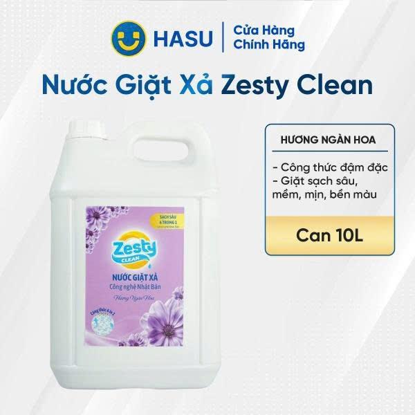 Nước giặt zesty clean hương ngàn hoa can 10L- Bách hoá số Hasu