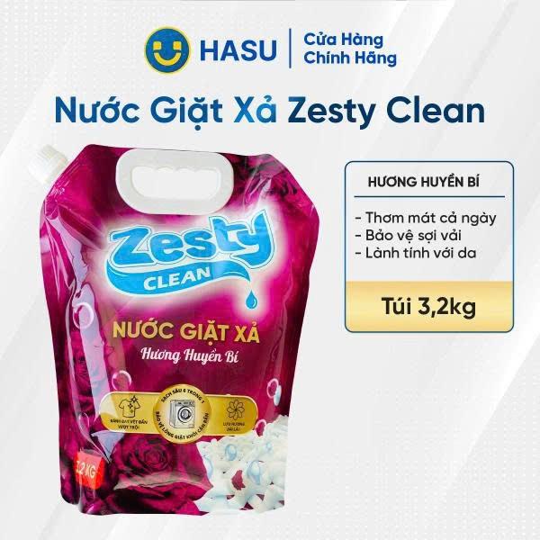 Nước giặt xả ZESTY CLEAN Hương huyền bí túi 3.2KG- Bách hoá số Hasu