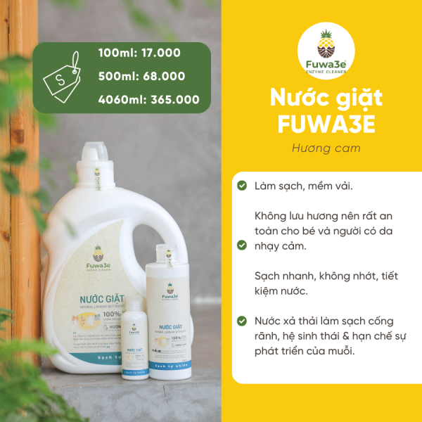 Nhóc giặt Fuwa 3,5l hương bạc hà