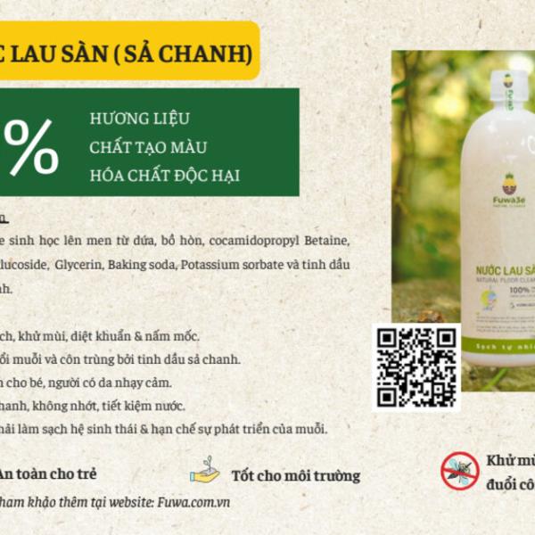 Nước lau sàn Fuwa3e (Hương sả chanh , Hương Quế) 1l