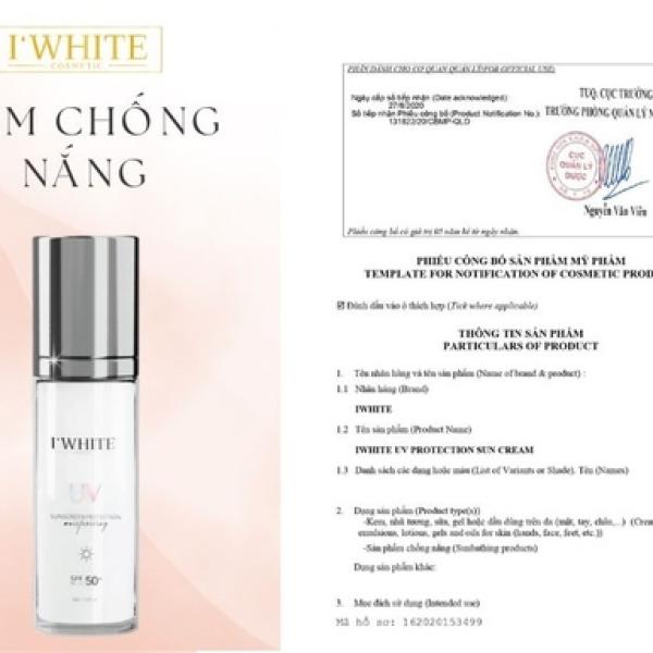 Kem chống nắng vật lý I'WHITE - UV PROTECTION SUN BLOCK MAKE UP SPF+ 50 PA++