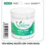 Tăm bông người lớn thân nhựa valisa 200 que (hộp xoay)