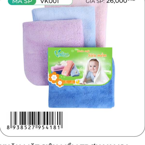 Khăn mặt siêu mềm trơn Valisa (VK001)