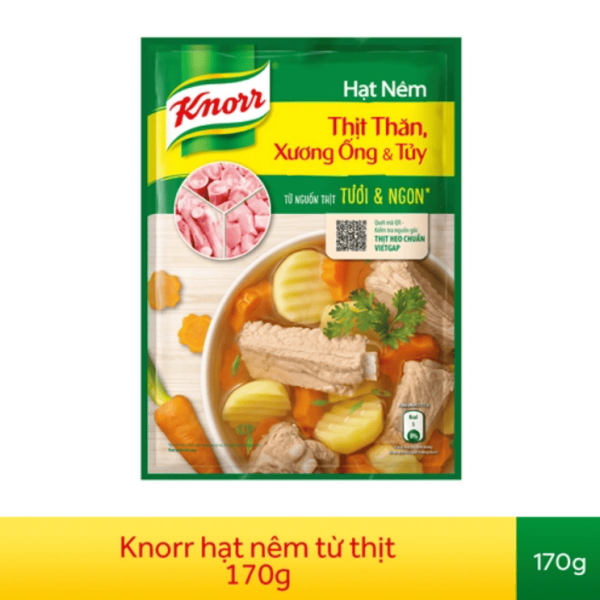 Hạt Nêm Knorr Thịt Thăn, Xương Ống, Tủy – Đậm Đà Tự Nhiên Gói 170g