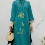 Bộ Trang Phục Áo Dài, Chất Liệu Đũi Vân Mây, Tự Nhiên Thoáng Mát, Mềm Mại