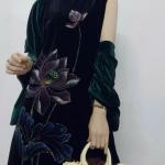 Bộ Trang Phục Áo Dài, Chất Liệu Nhung The, Thanh Lịch