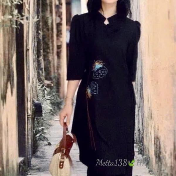 Bộ Trang Phục Áo Dài, Chất Liệu Đũi Vân Mây, Tự Nhiên Thoáng Mát, Mềm Mại