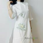 Bộ Trang Phục Áo Dài, Chất Liệu Đũi Vân Mây, Tự Nhiên Thoáng Mát, Mềm Mại