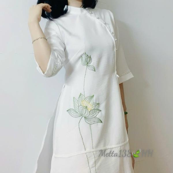 Bộ Trang Phục Áo Dài, Chất Liệu Đũi Vân Mây, Tự Nhiên Thoáng Mát, Mềm Mại