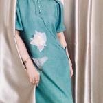 Bộ Trang Phục Áo Dài, Chất Liệu Đũi Vân Mây, Tự Nhiên Thoáng Mát, Mềm Mại