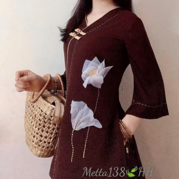 Bộ Trang Phục Áo Dài, Chất Liệu Đũi Vân Mây, Tự Nhiên Thoáng Mát, Mềm Mại