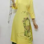 Bộ Trang Phục Áo Dài, Chất Liệu Đũi Vân Mây, Tự Nhiên Thoáng Mát, Mềm Mại