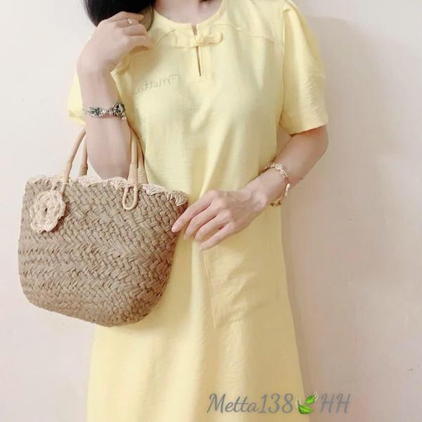 Bộ Trang Phục Áo Dài, Chất Liệu Đũi Vân Mây, Tự Nhiên Thoáng Mát, Mềm Mại