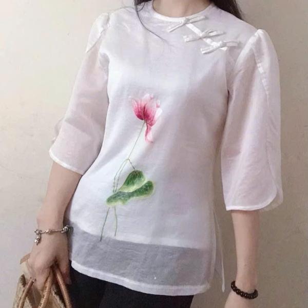 Bộ Trang Phục Áo Dài, Chất Liệu Đũi Vân Mây, Tự Nhiên Thoáng Mát, Mềm Mại