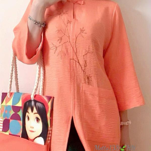 Bộ Trang Phục Áo Dài, Chất Liệu Đũi Vân Mây, Tự Nhiên Thoáng Mát, Mềm Mại