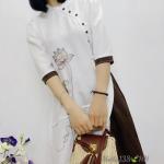 Bộ Trang Phục Áo Dài, Chất Liệu Đũi Vân Mây, Tự Nhiên Thoáng Mát, Mềm Mại